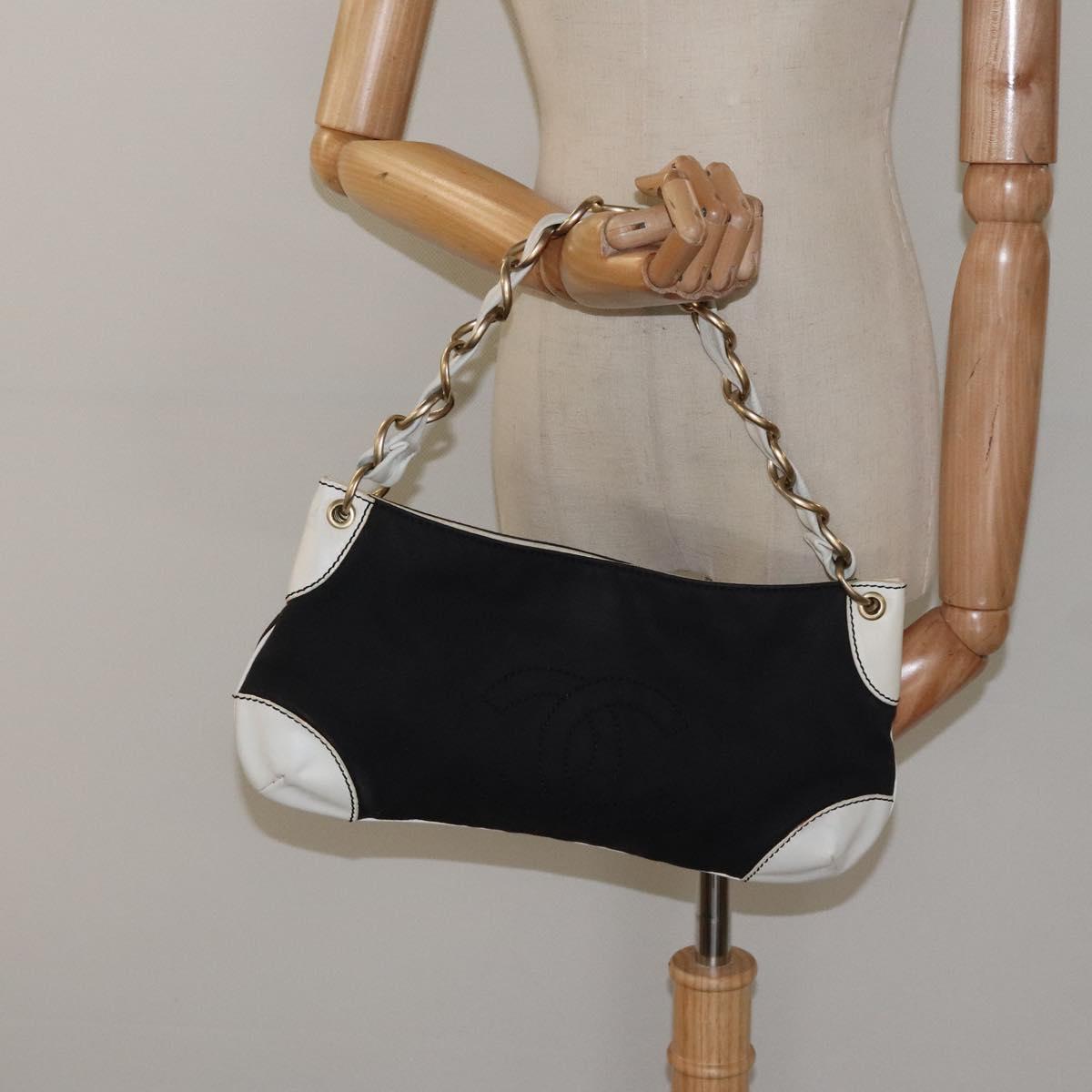 Chanel Coco Mark, Black, Canvas, shoulder