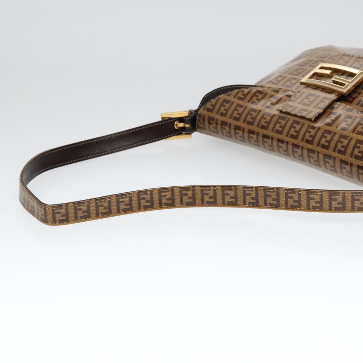 Fendi Baguette, Brown, Canvas, shoulder
