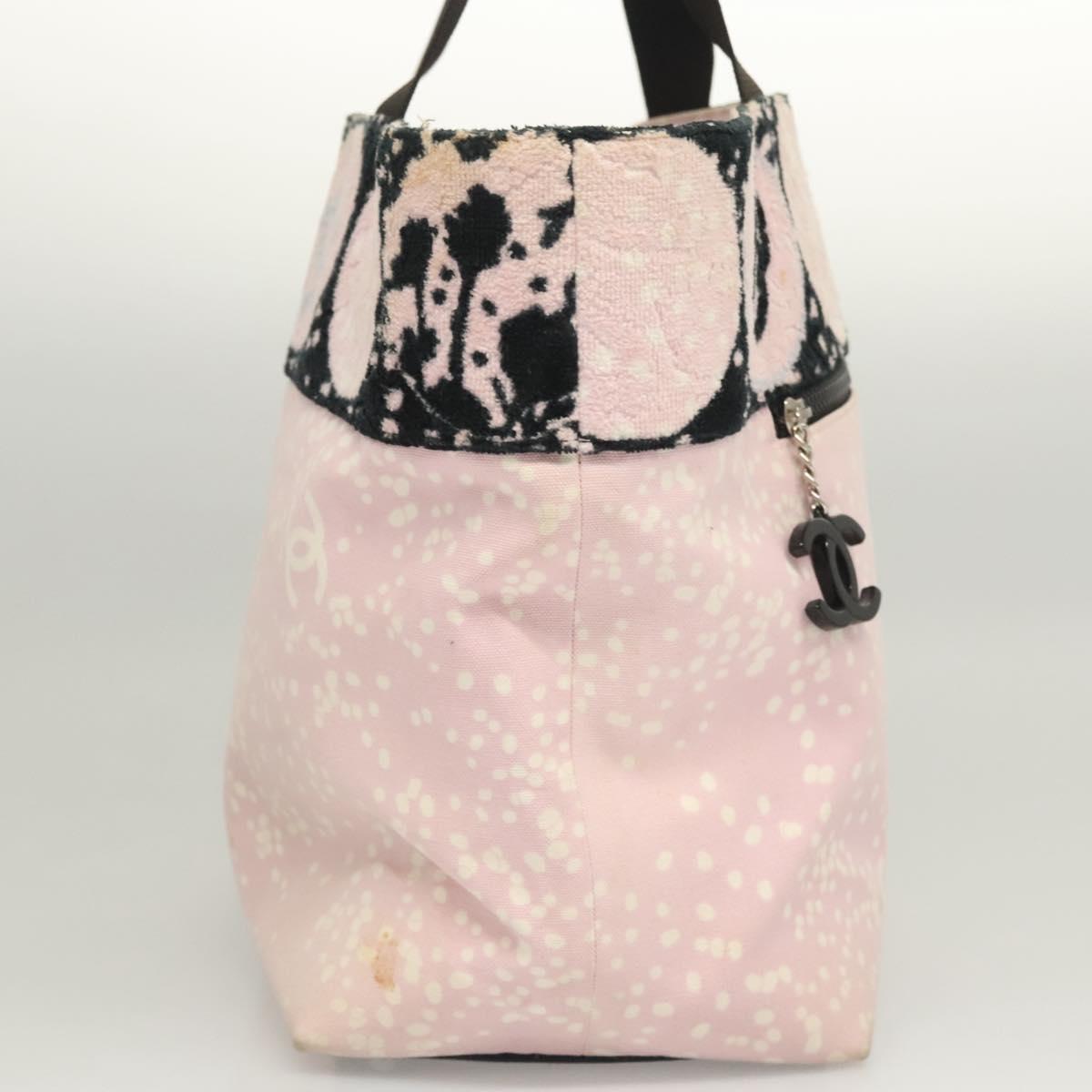 Chanel Logo CC, Pink, Canvas, tote