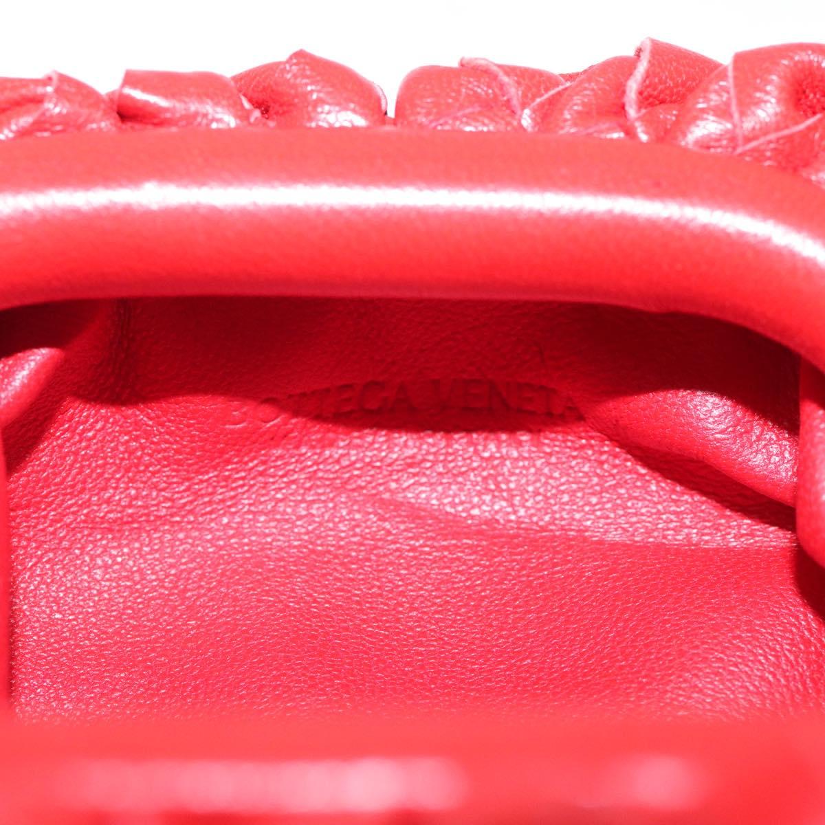Bottega Veneta, Red, Leather, clutch