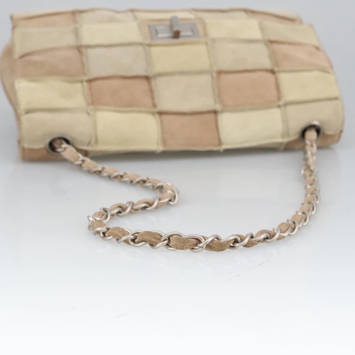"Chanel 2,55", Beige, Suede, shoulder
