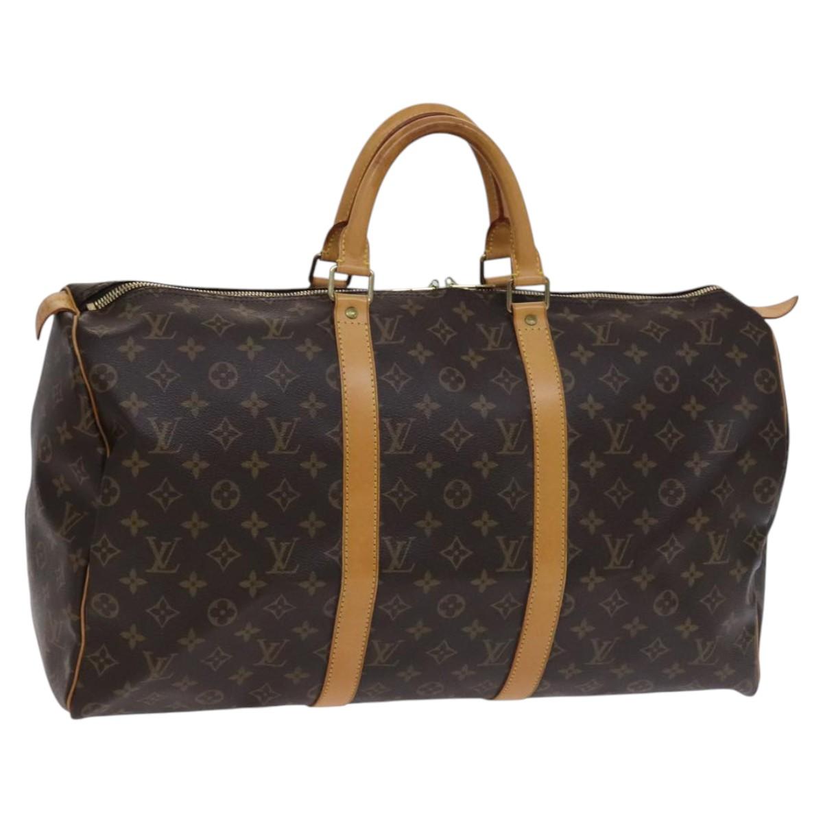 Louis Vuitton Keepall 50, Brown, Canvas, travel