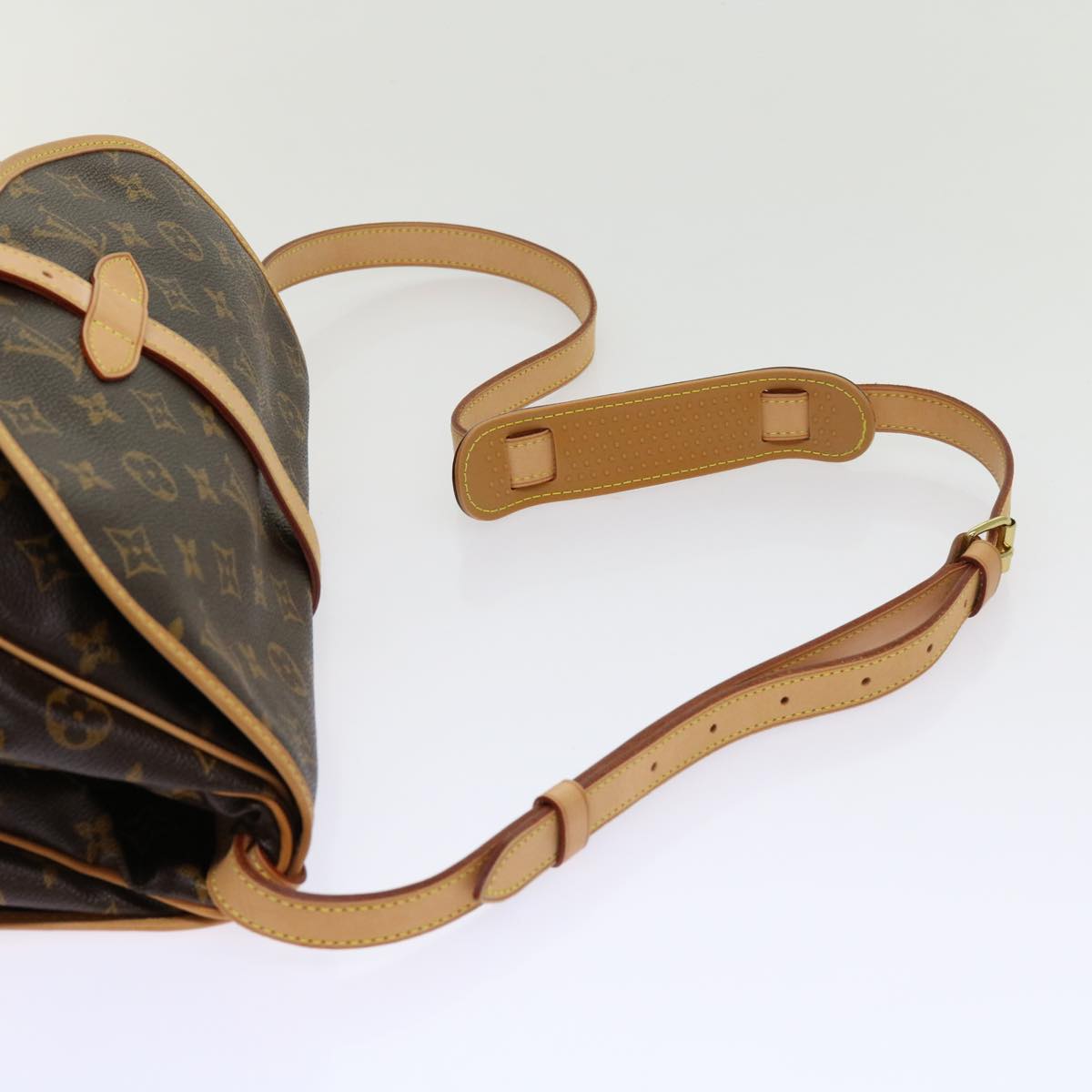 Louis Vuitton Saumur, Brown, Canvas, shoulder
