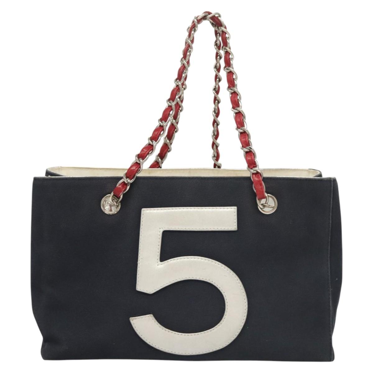 Chanel Numero 5, Navy, Canvas, tote