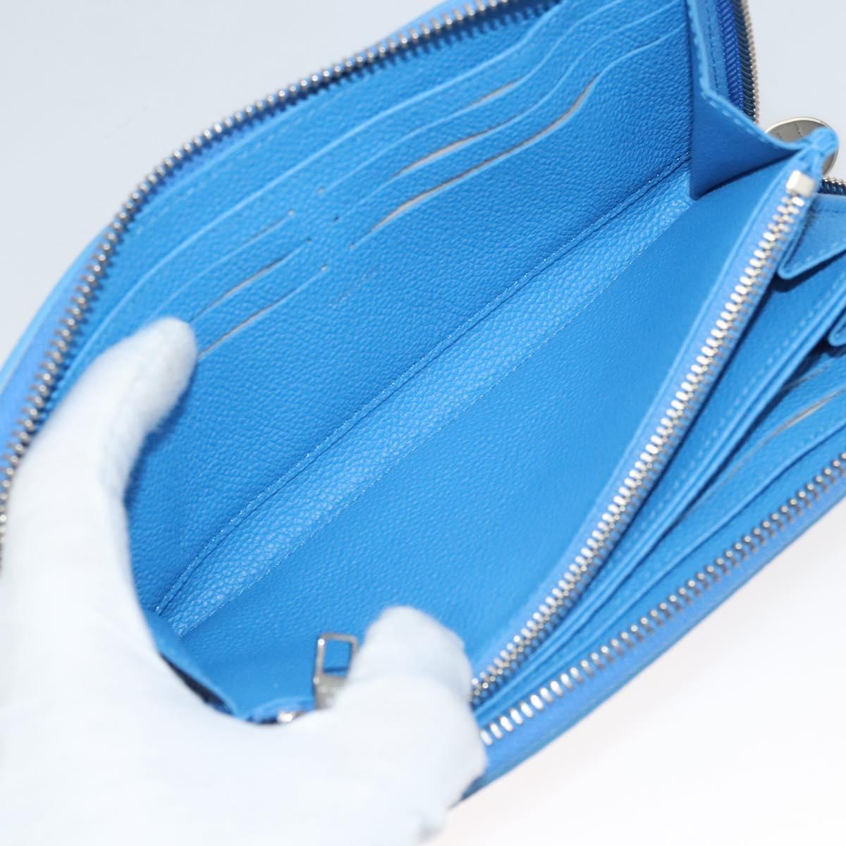 Louis Vuitton Portefeuille zippy, Blue, Leather, wallet