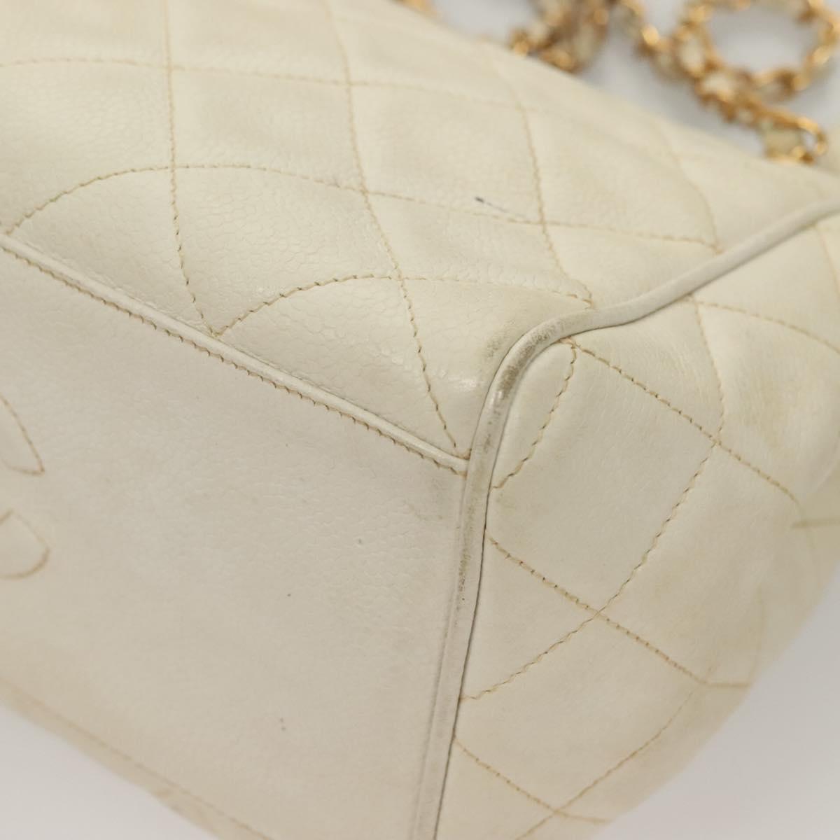 Chanel, White, Leather, shoulder