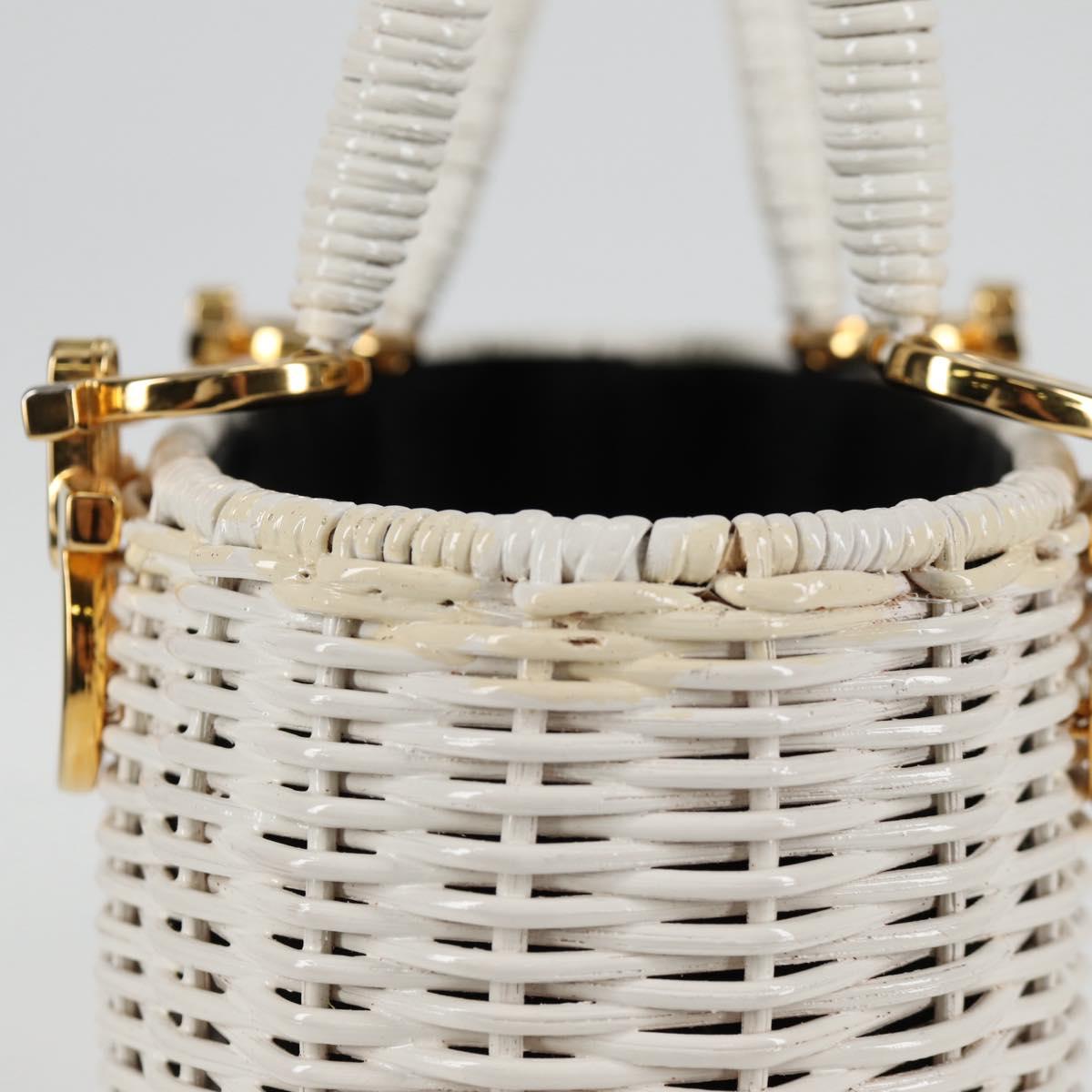 Salvatore Ferragamo Gancini, White, Leather, handbag