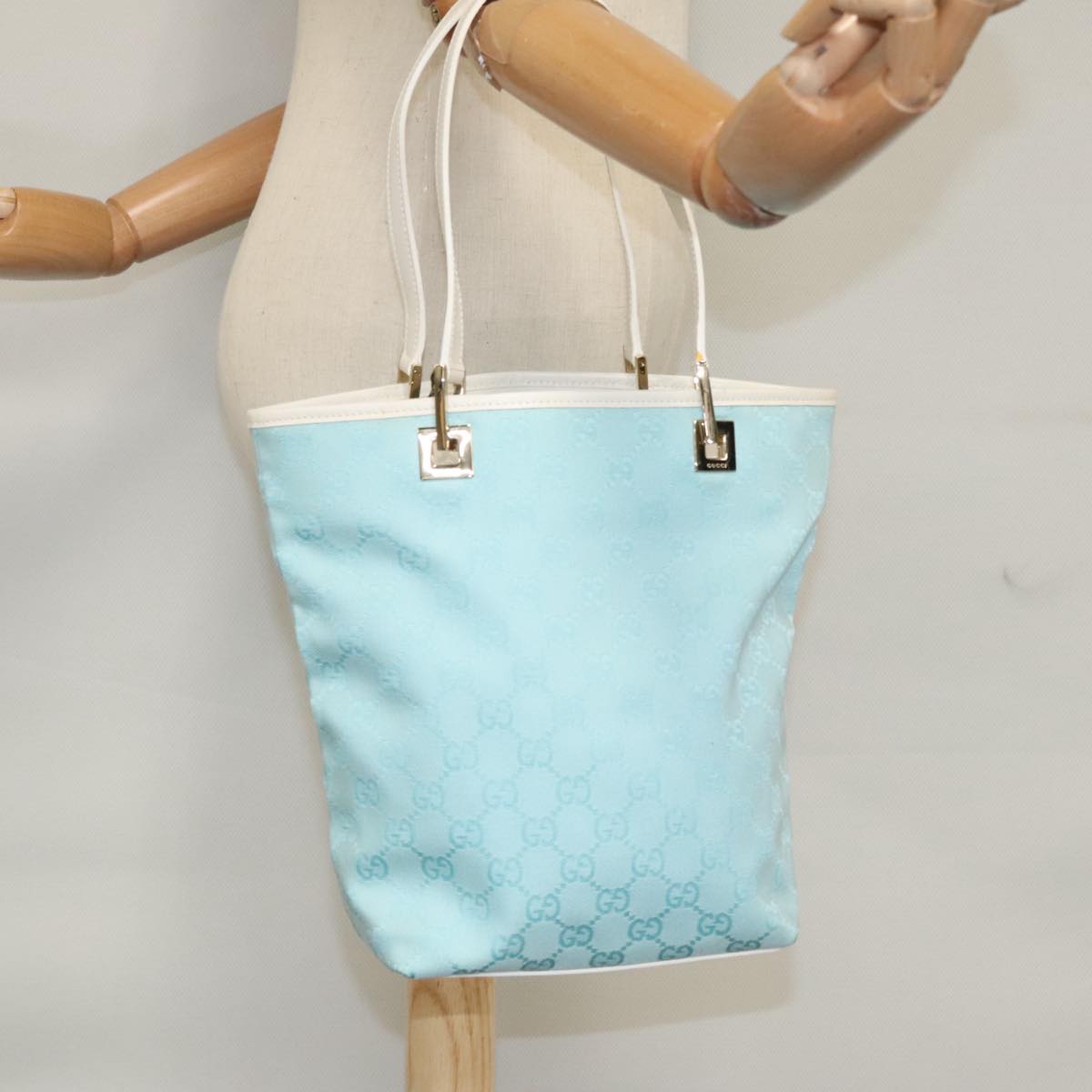 Gucci GG canvas, Blue, Canvas, tote