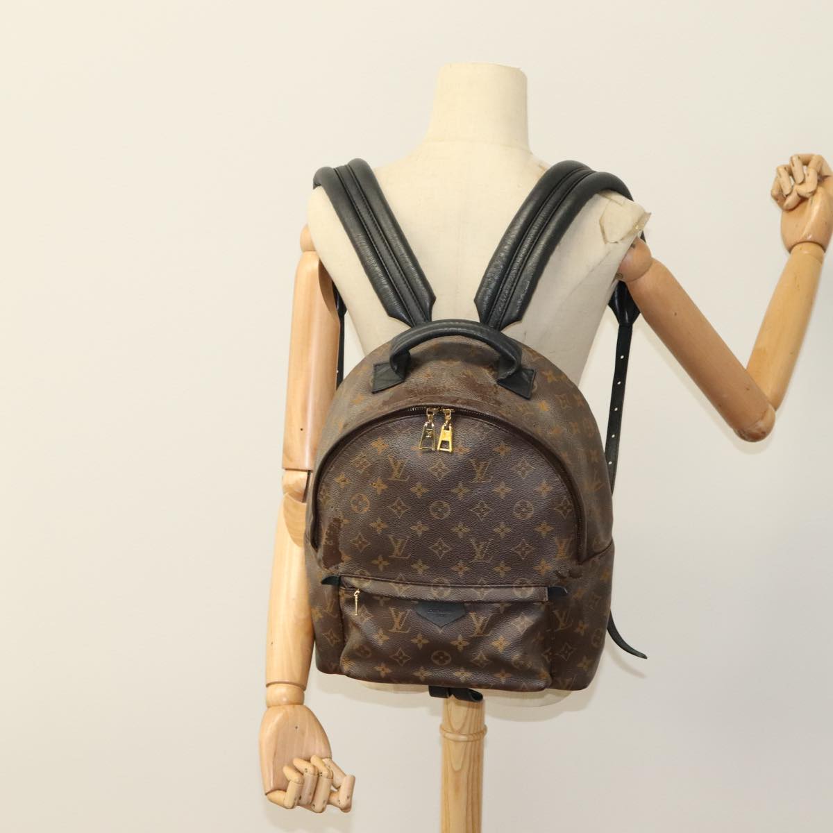 Louis Vuitton Palm Springs MM, Brown, Canvas, backpack