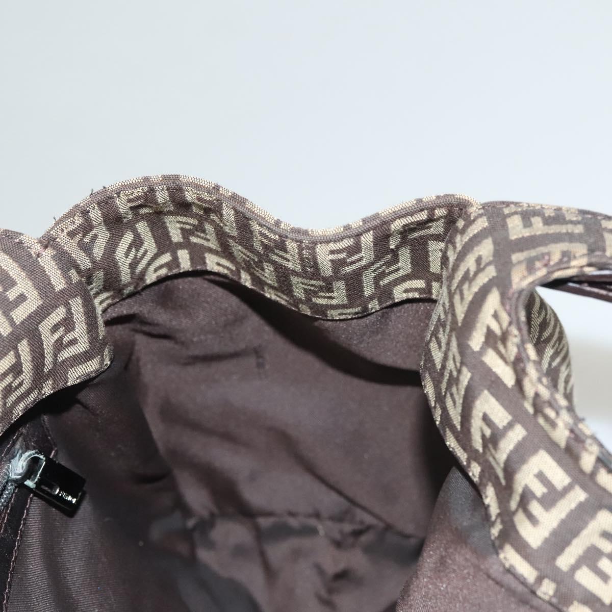 Fendi Zucchino, Brown, Canvas, shoulder