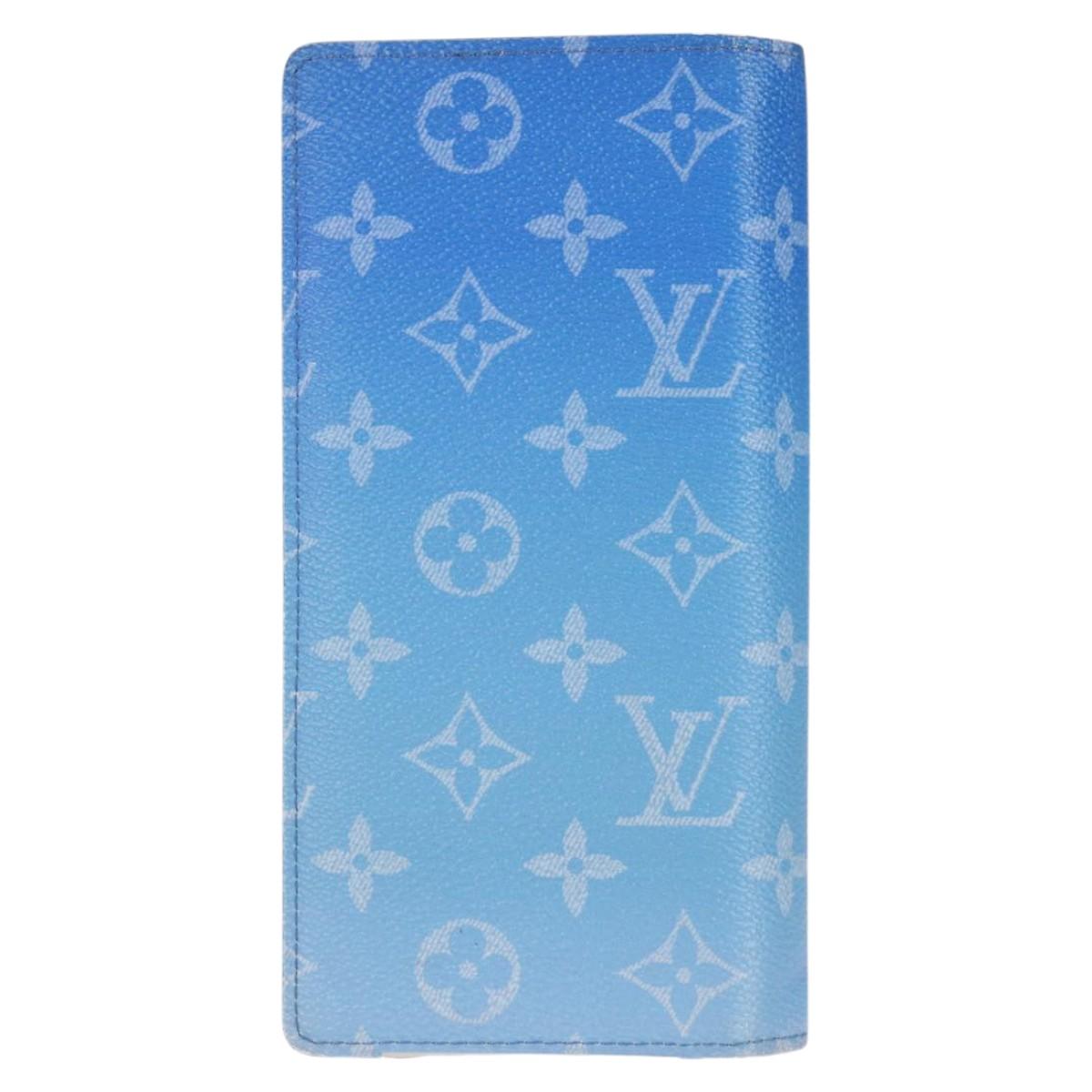 Louis Vuitton Brazza, Blue, Canvas, wallet