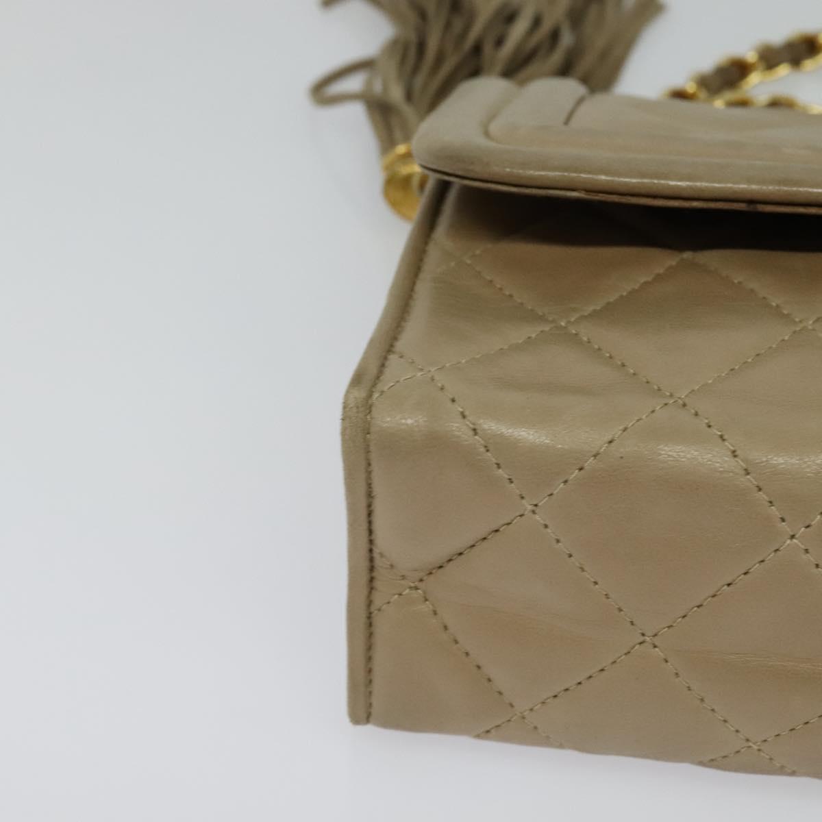Chanel Single flap, Beige, Leather, shoulder