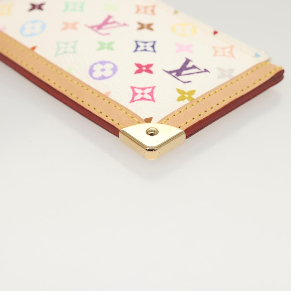 Louis Vuitton Pochette Clés, White, Canvas, wallet