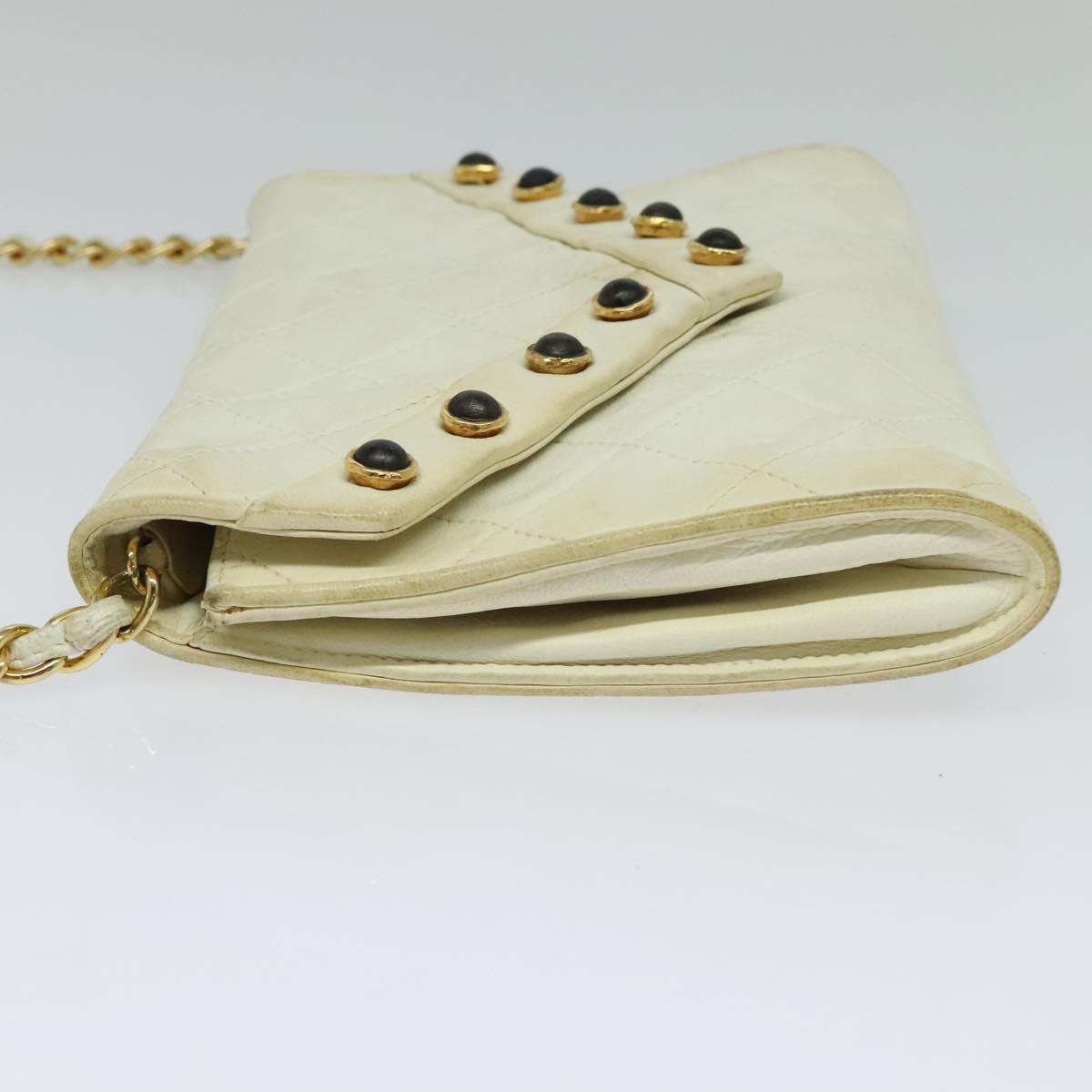 Chanel, White, Leather, shoulder