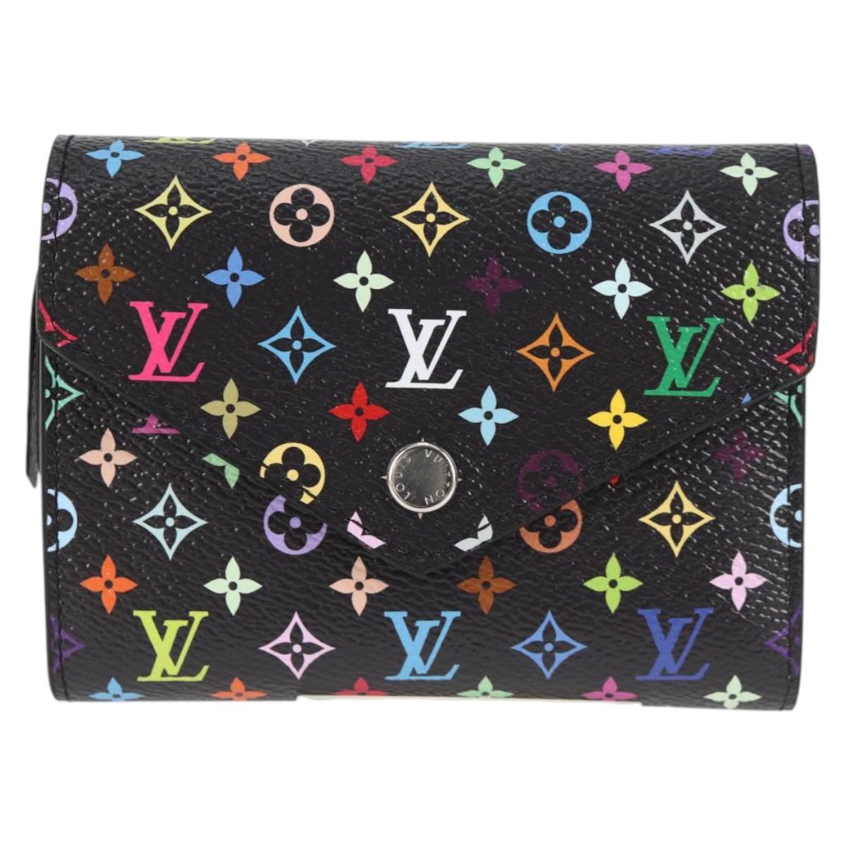 Louis Vuitton Victorine, Black, Canvas, wallet