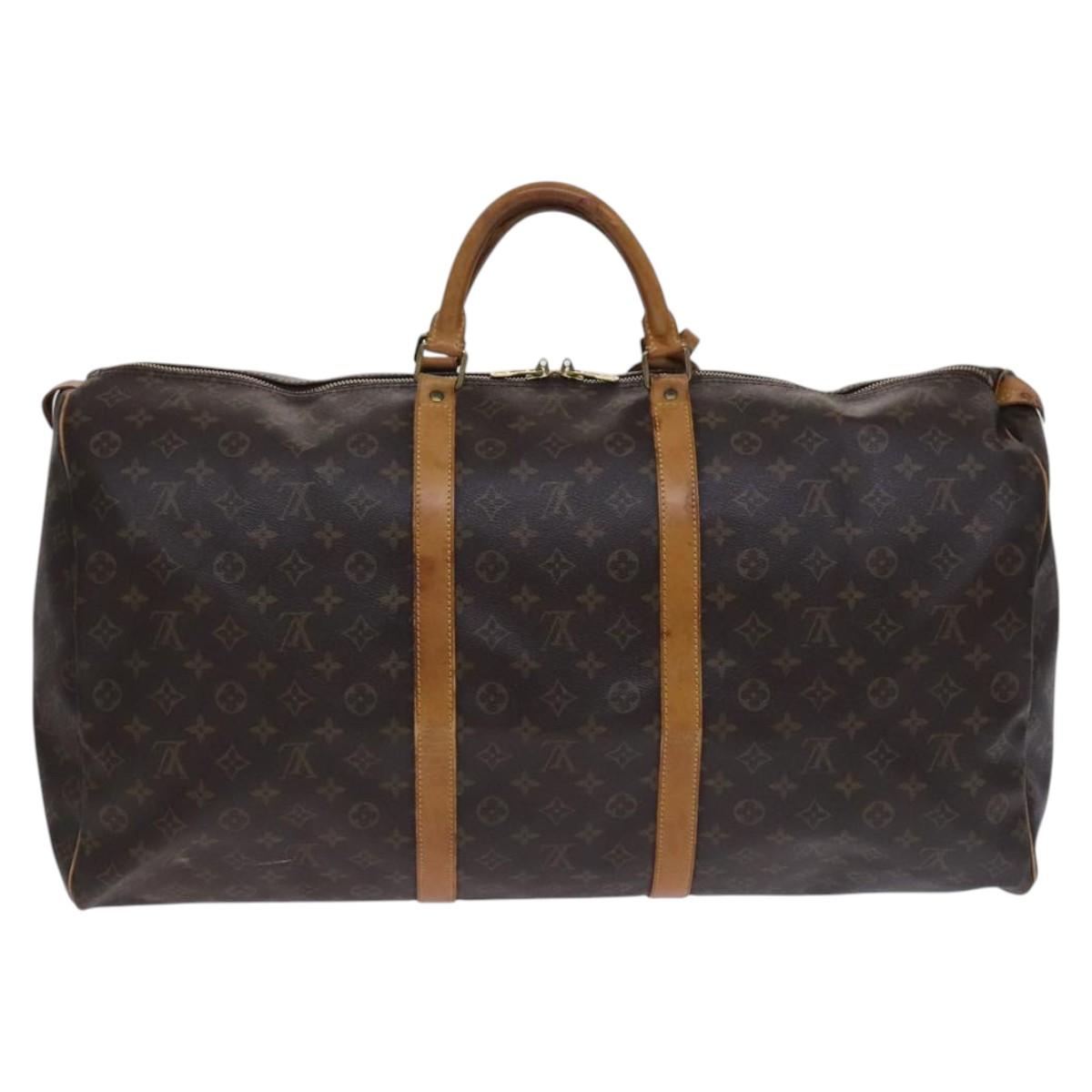Louis Vuitton Keepall 60, Brown, Canvas, travel
