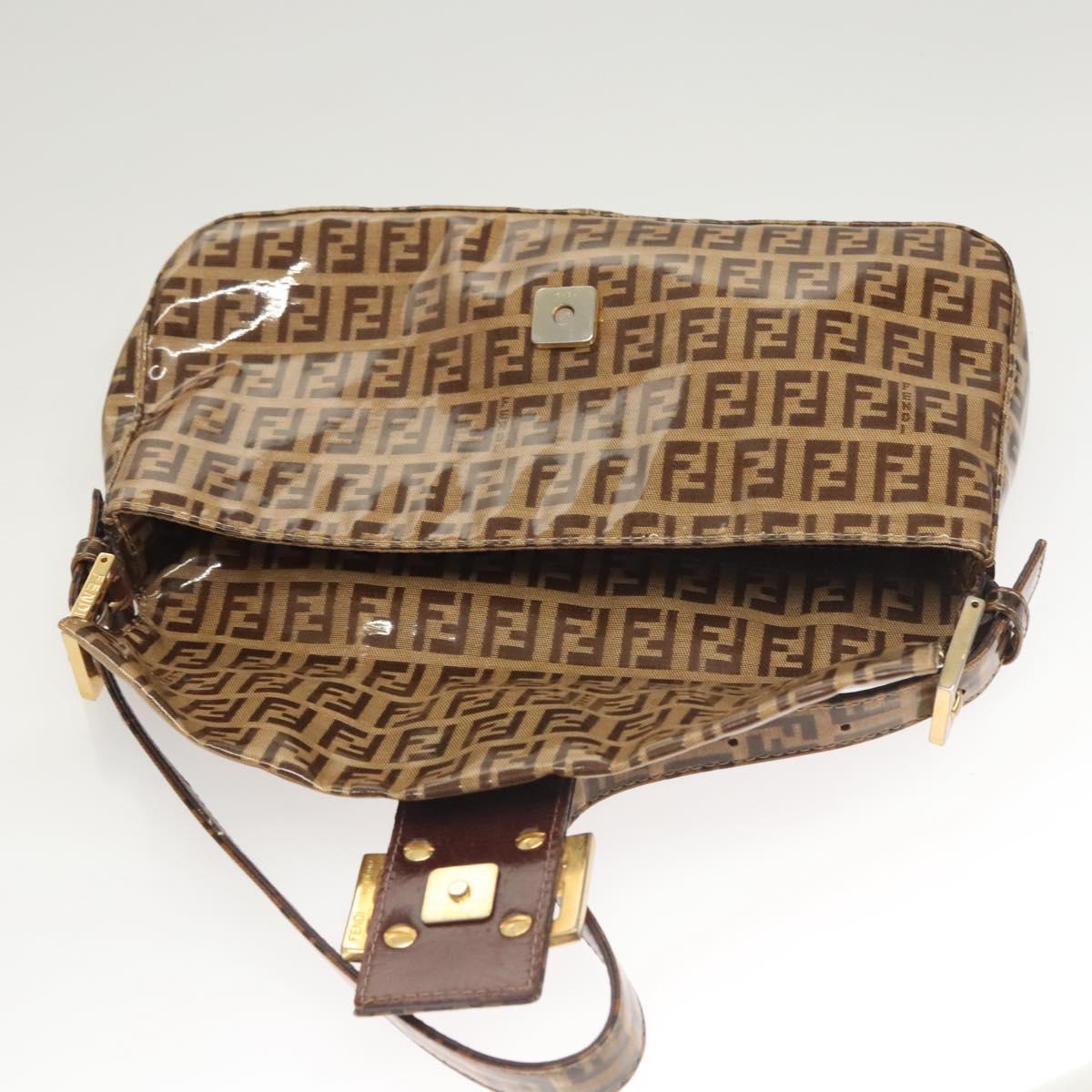 Fendi Baguette, Brown, Canvas, shoulder