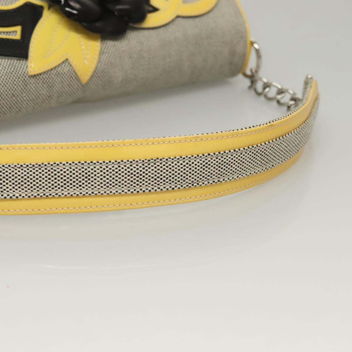 Chanel Camellia, Grey, Canvas, clutch