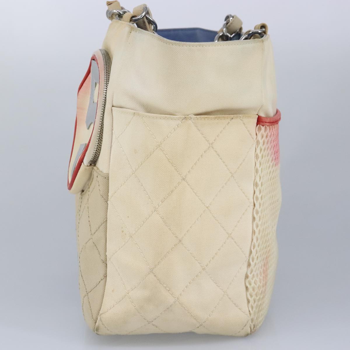 Chanel Numero 5, White, Canvas, tote