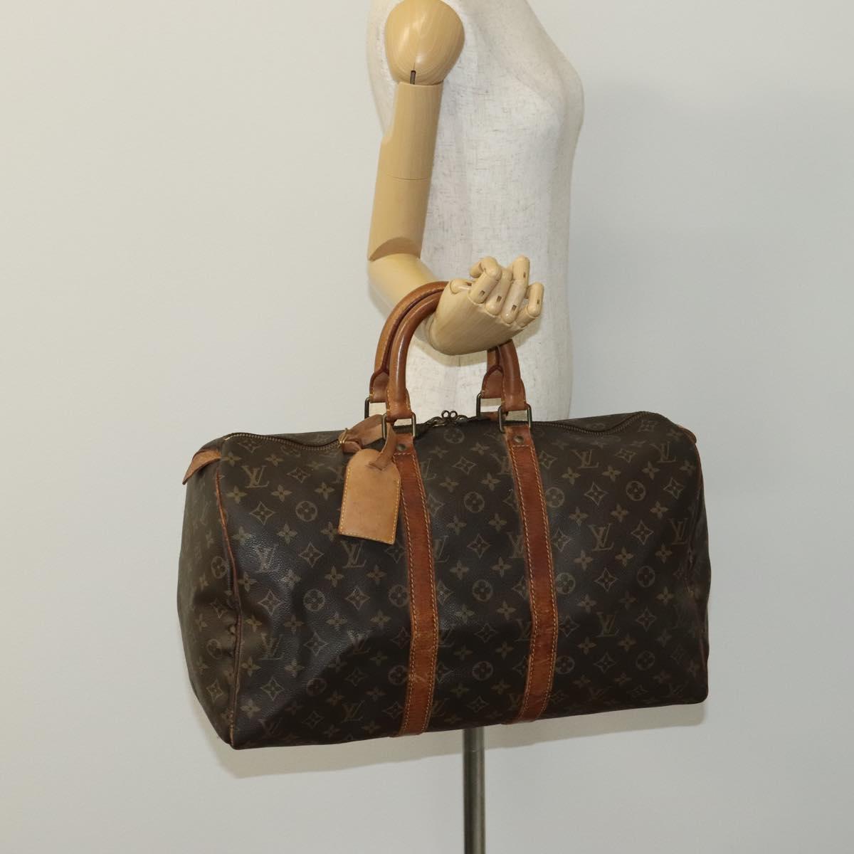 Louis Vuitton Keepall 45, Brown, Canvas, travel
