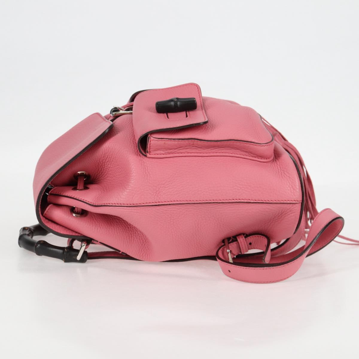 Gucci Bamboo, Pink, Leather, backpack
