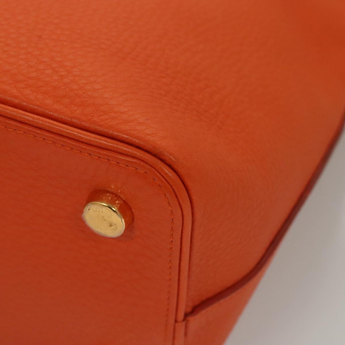 Louis Vuitton Lockit, Orange, Leather, handbag