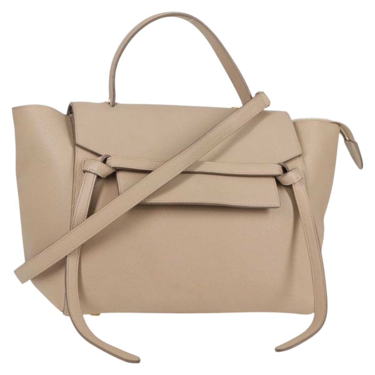 Céline Belt, Beige, Leather, handbag