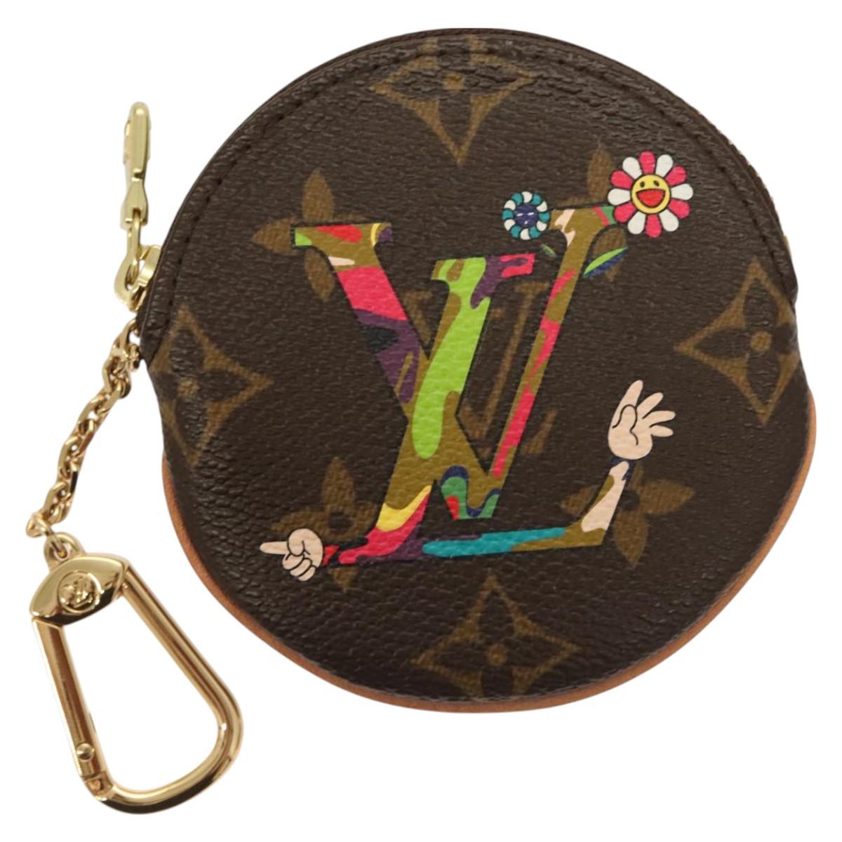 Louis Vuitton Porte Monnaie Rond, Brown, Canvas, wallet