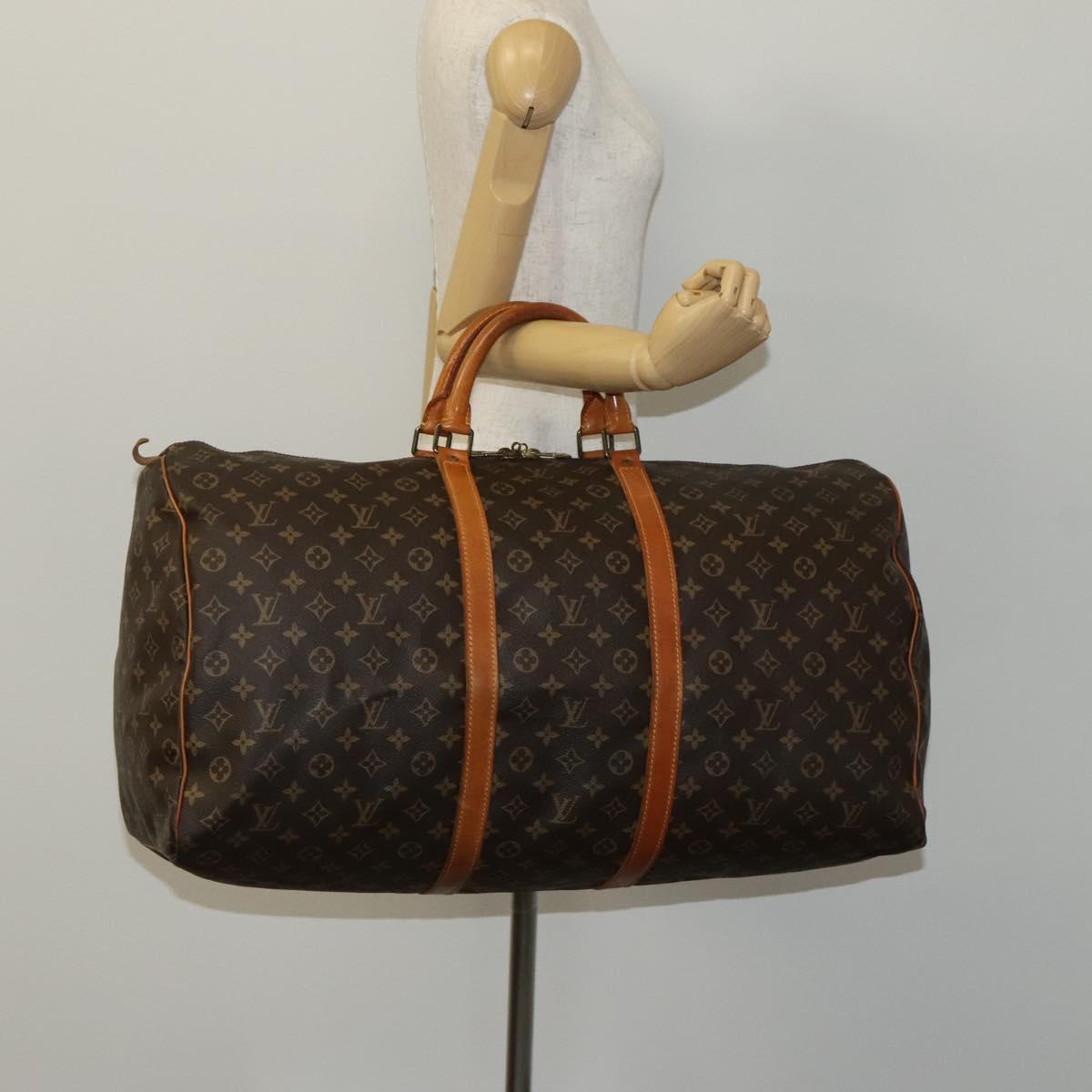 Louis Vuitton Keepall 60, Brown, Canvas, travel