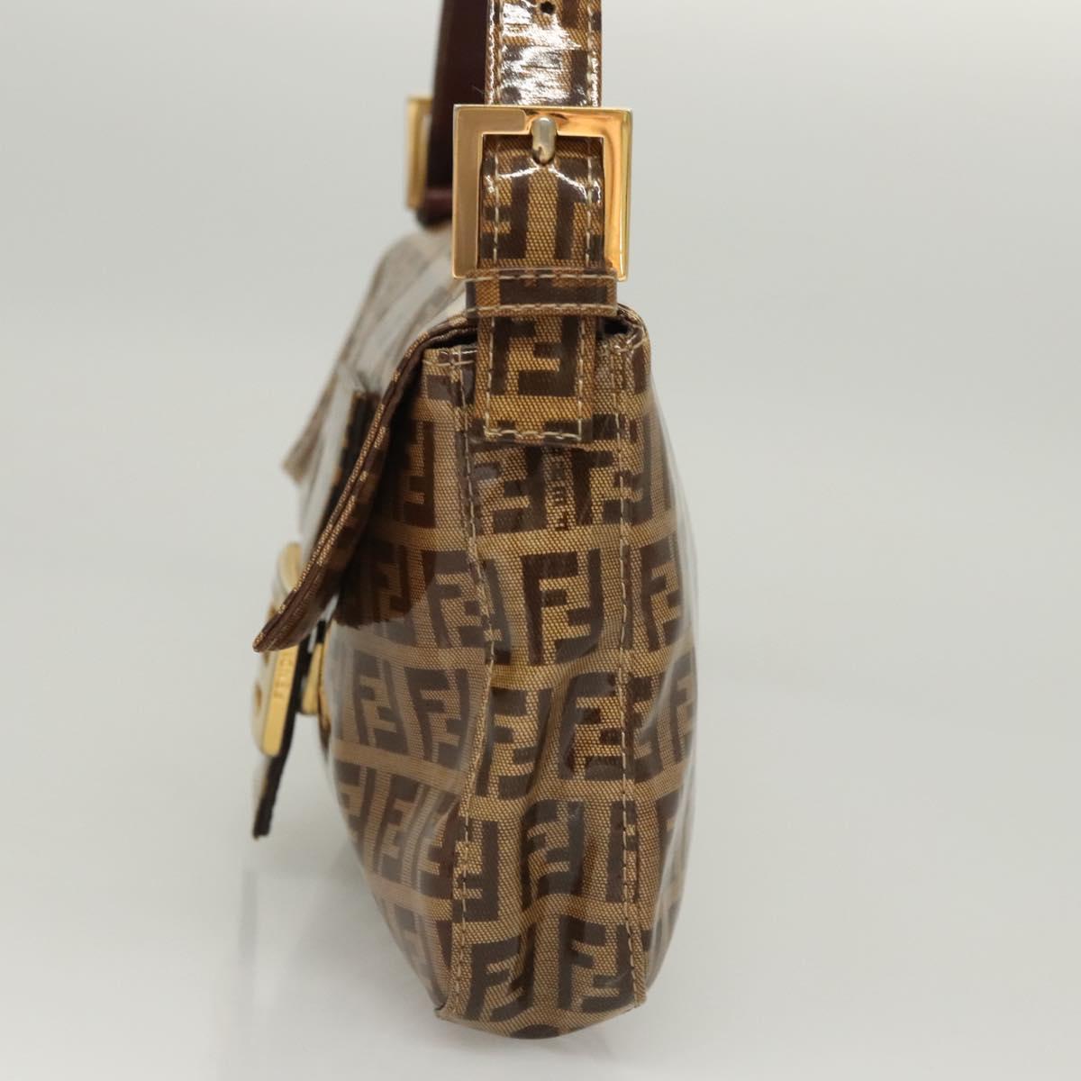 Fendi Baguette, Brown, Canvas, shoulder