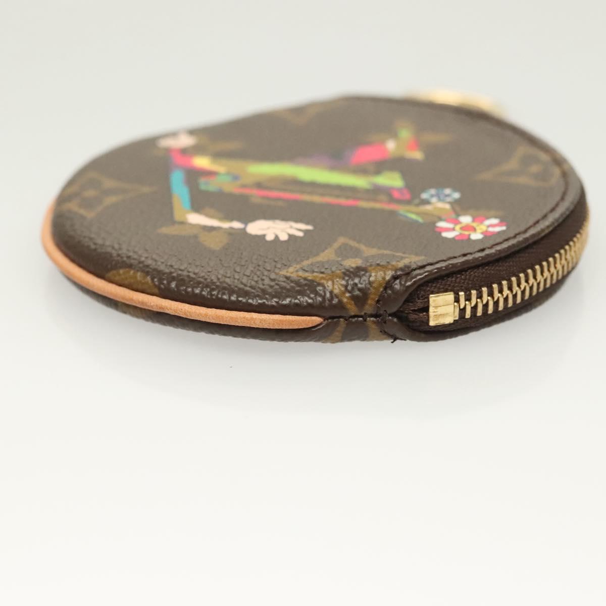 Louis Vuitton Porte Monnaie Rond, Brown, Canvas, wallet