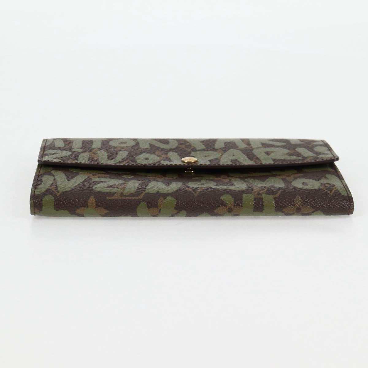 Louis Vuitton Porte Monnaie Credit, Khaki, Canvas, wallet