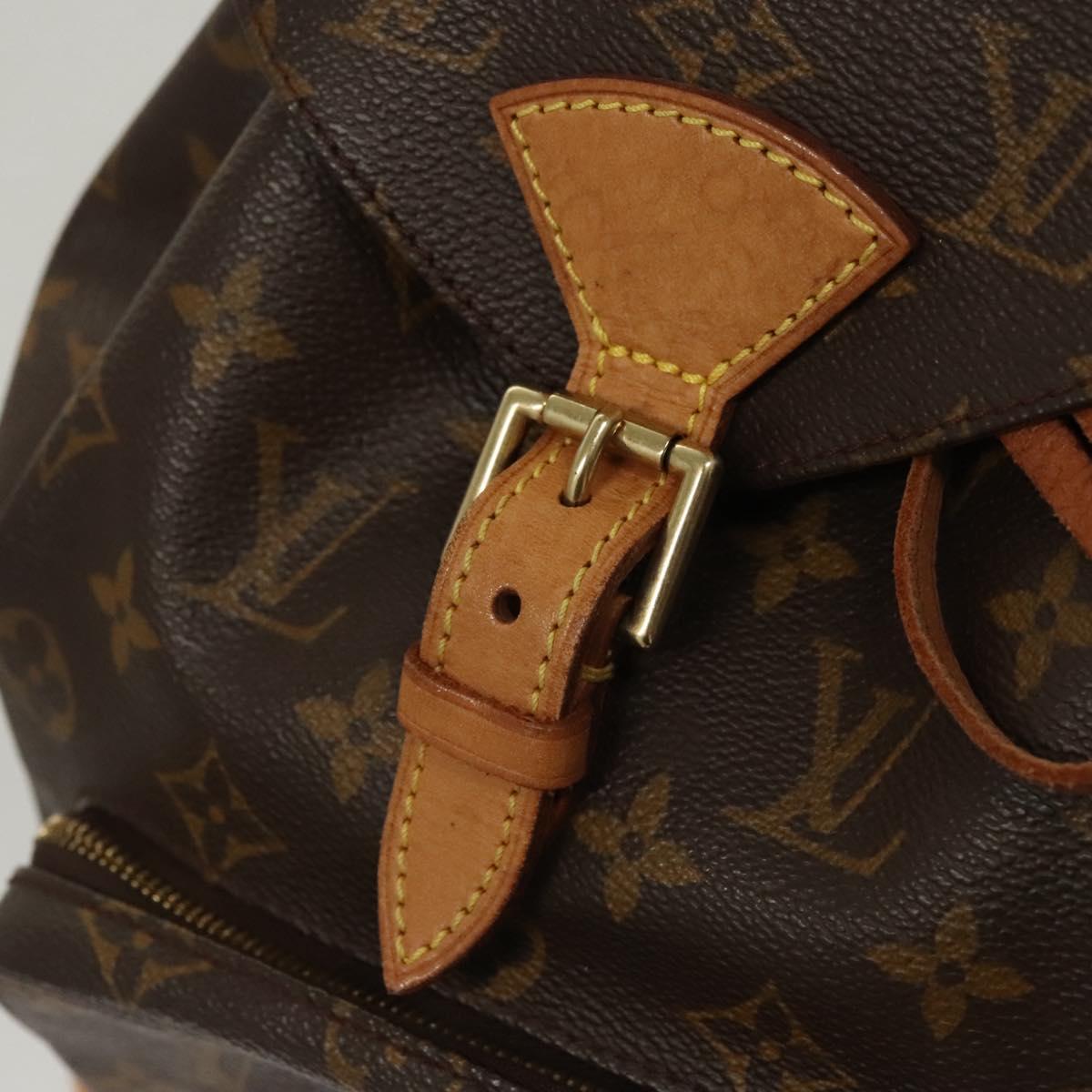 Louis Vuitton Montsouris MM, Brown, Canvas, backpack