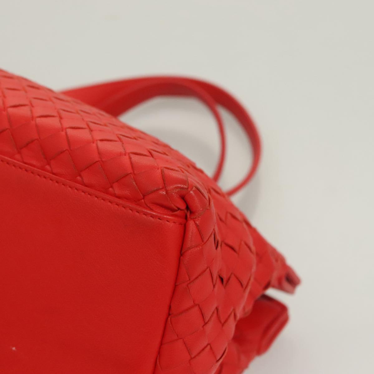 Bottega Veneta Intrecciato, Red, Leather, handbag