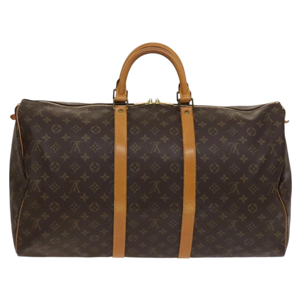 Louis Vuitton Keepall 55, Brown, Canvas, travel
