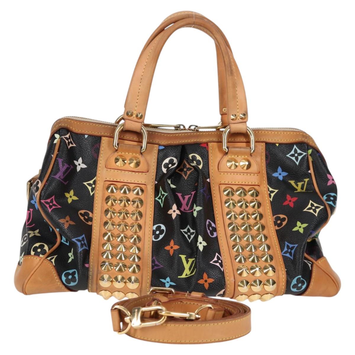 Louis Vuitton Courtney, Black, Canvas, handbag