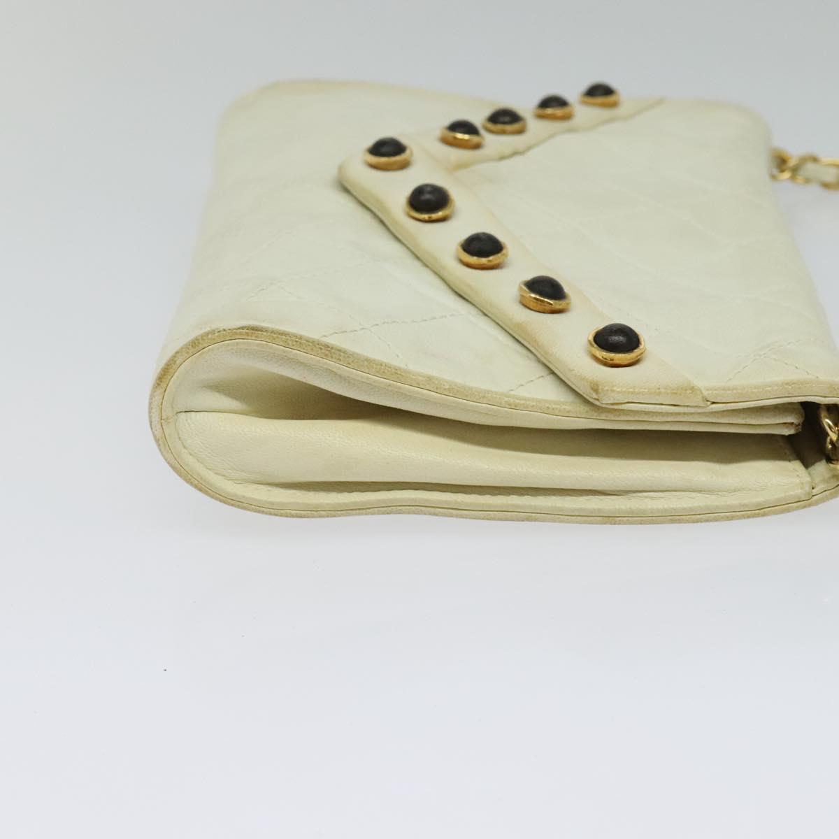 Chanel, White, Leather, shoulder