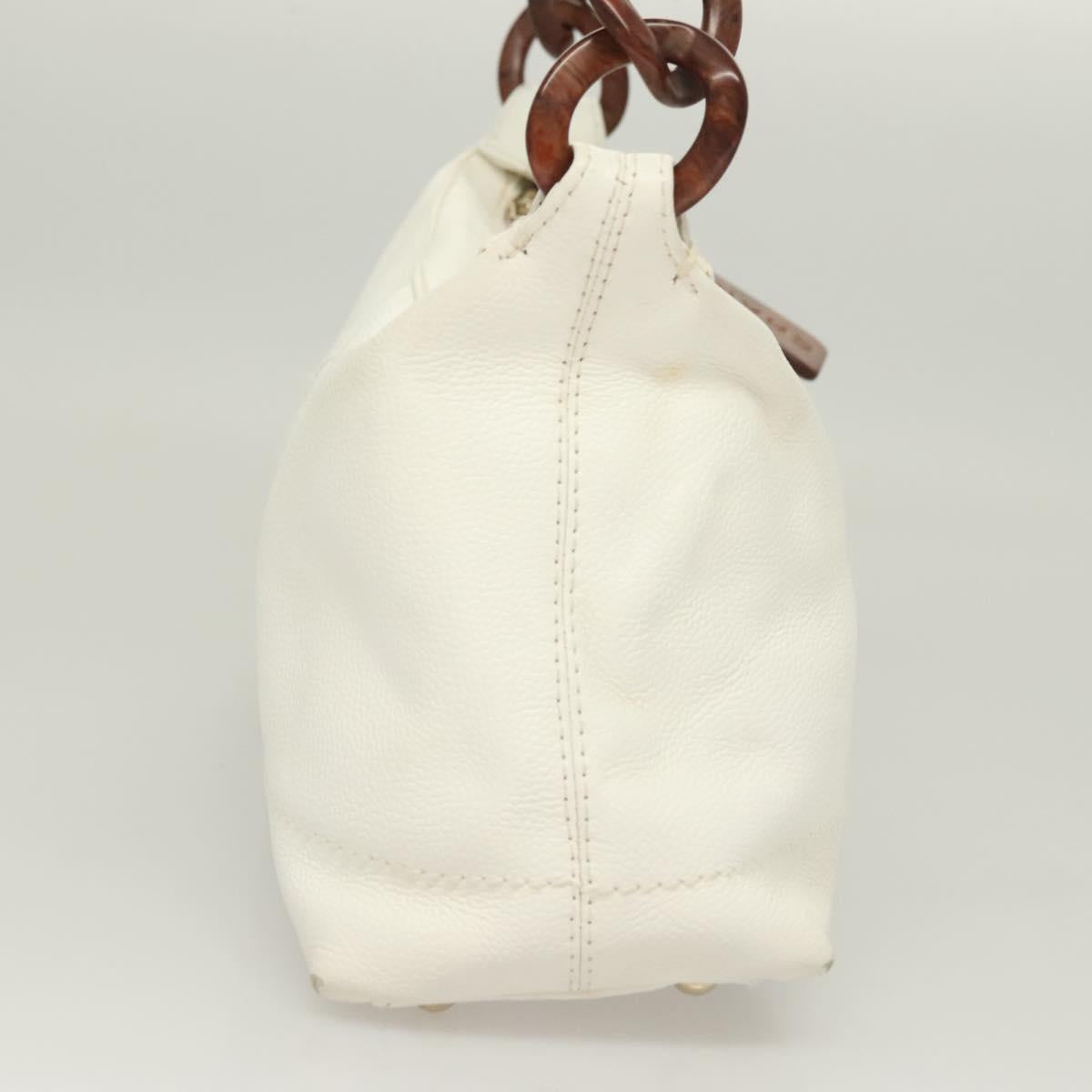 Chanel Logo CC, White, Leather, handbag