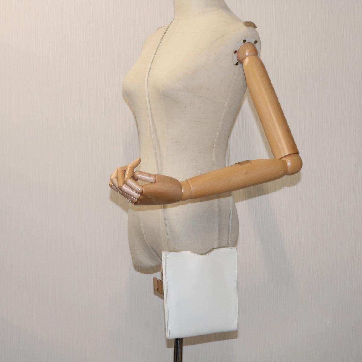 Hermès, White, Leather, shoulder