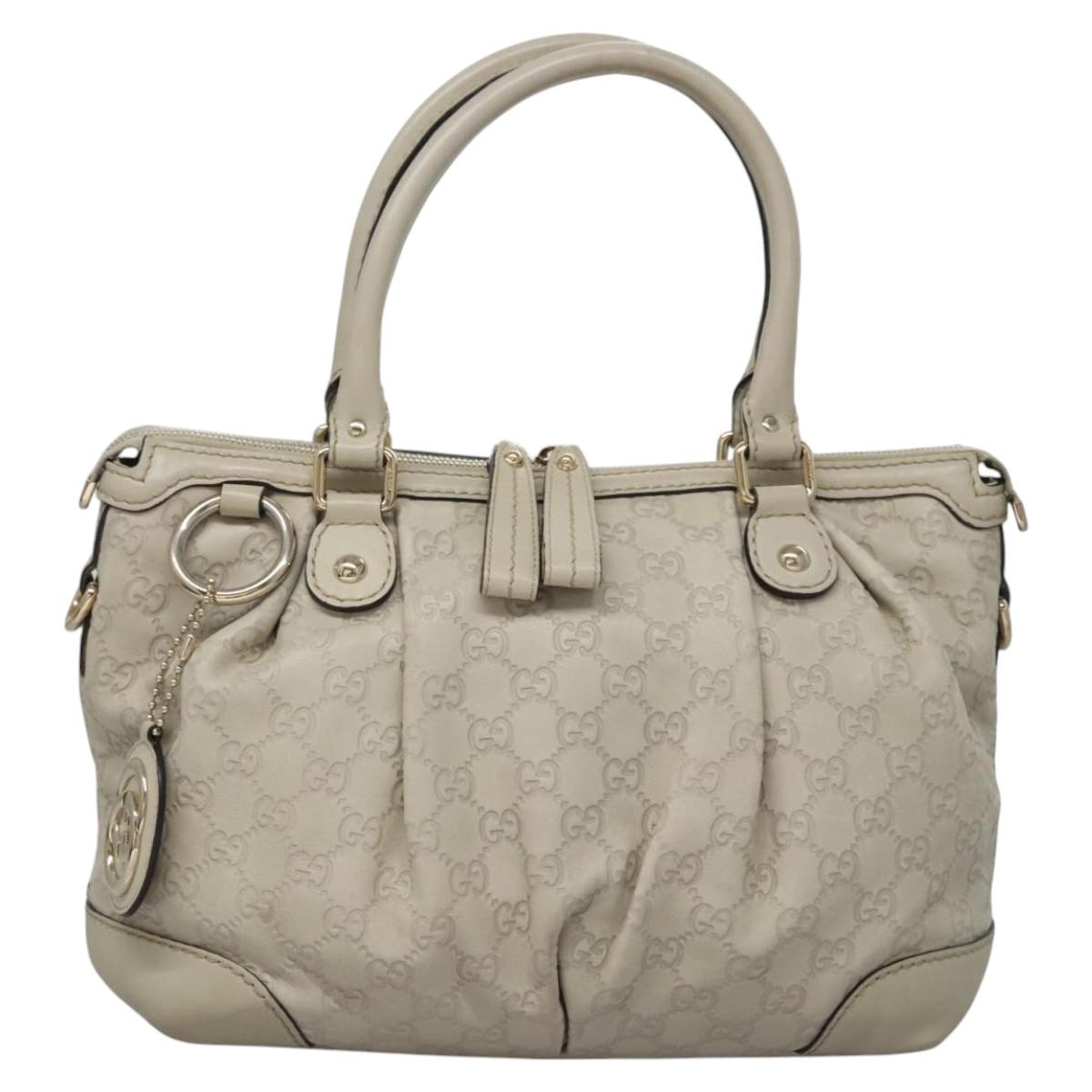 Gucci Sukey, White, Canvas, tote