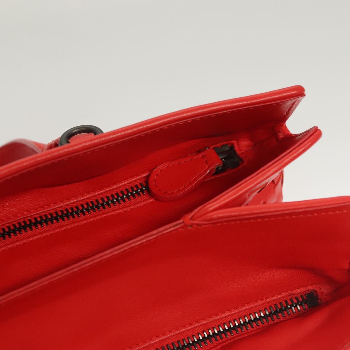 Bottega Veneta Intrecciato, Red, Leather, handbag