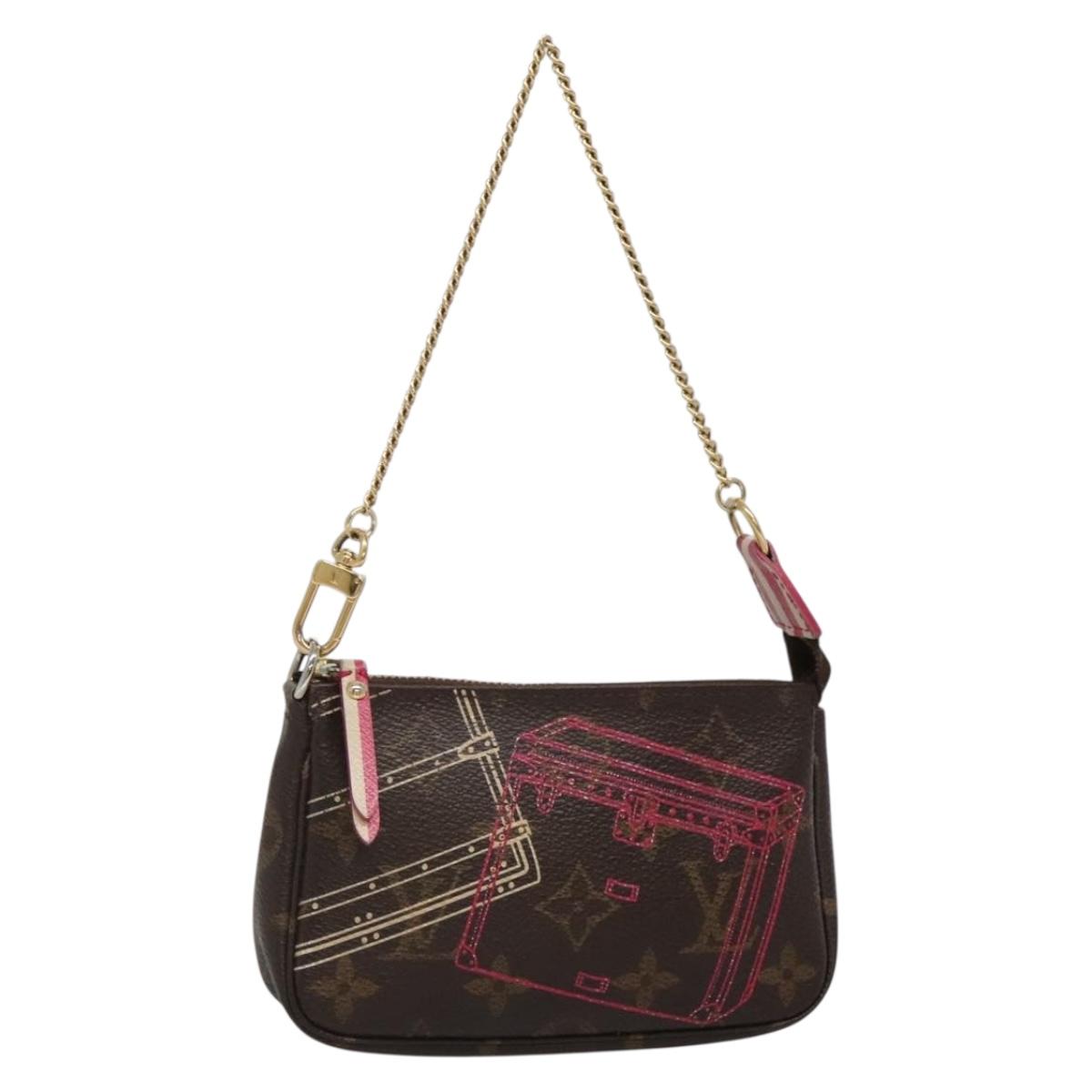 Louis Vuitton Mini Pochette Accessoires, Brown, Canvas, clutch
