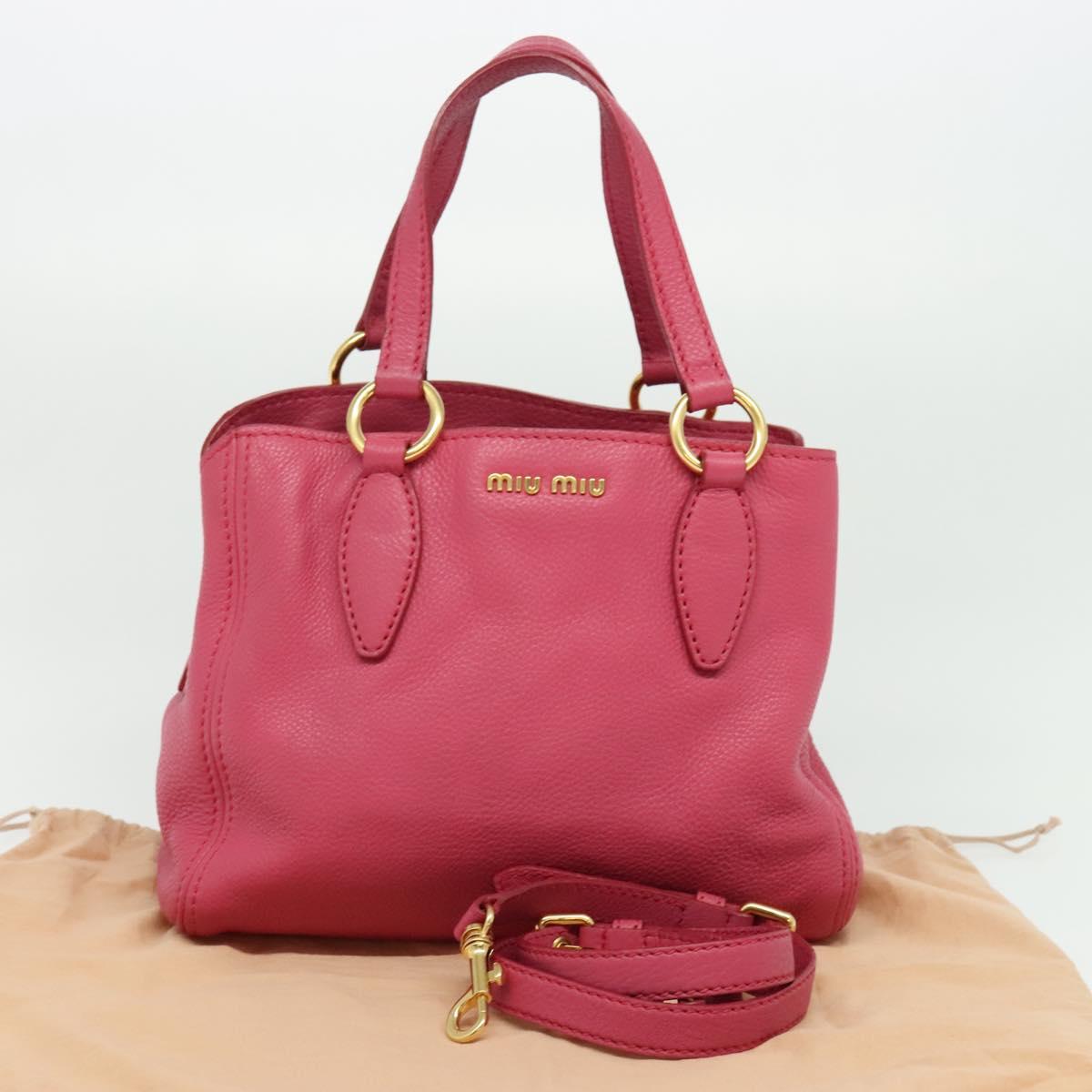 Miu Miu Vitello, Pink, Leather, handbag