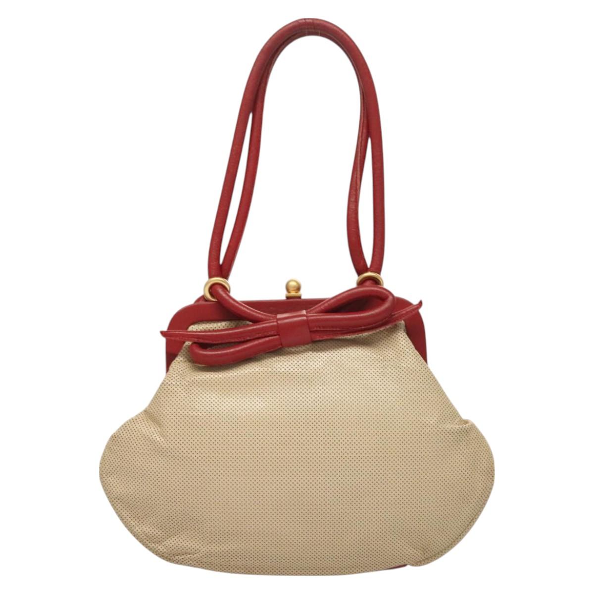 Chanel, Beige, Leather, shoulder