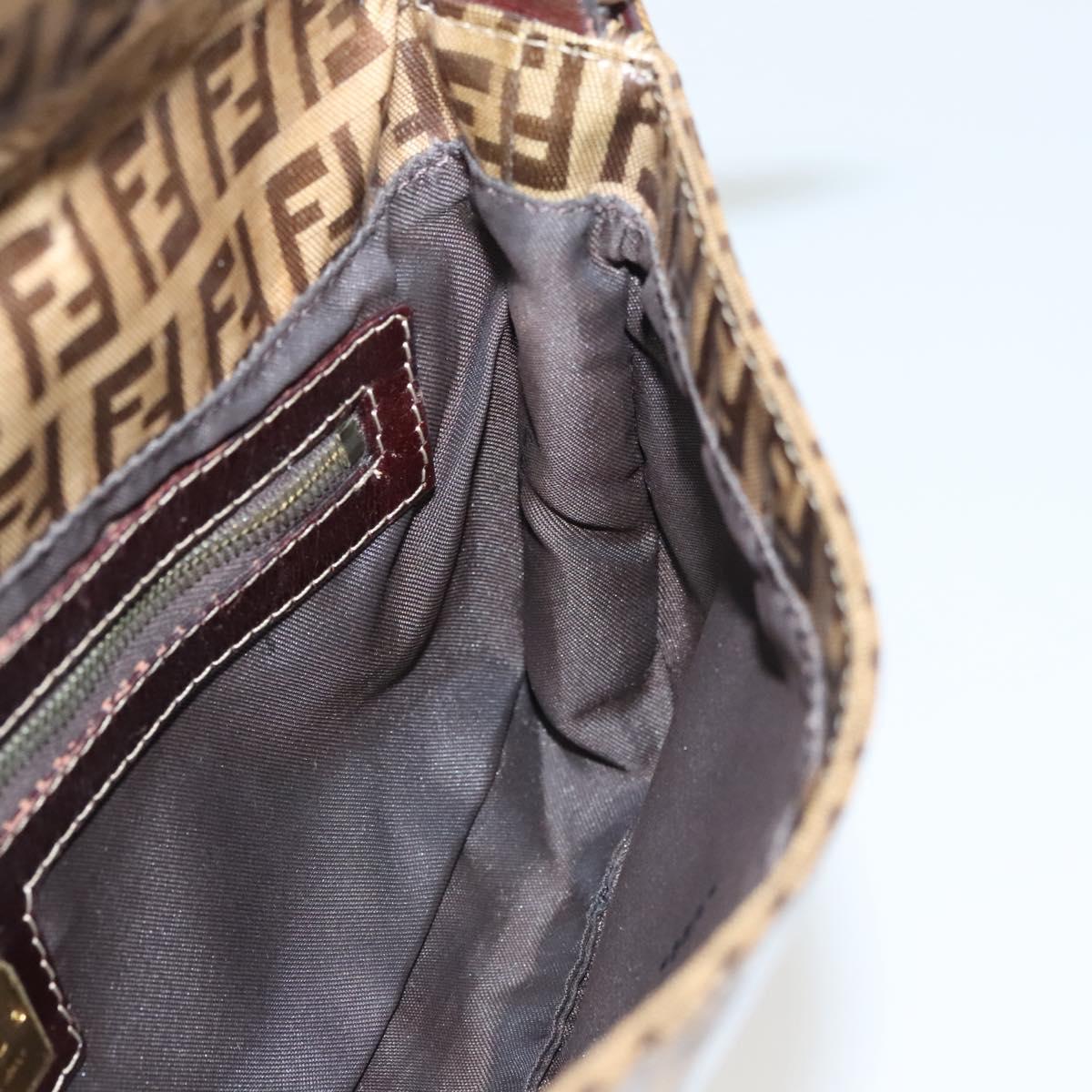 Fendi Baguette, Brown, Canvas, shoulder