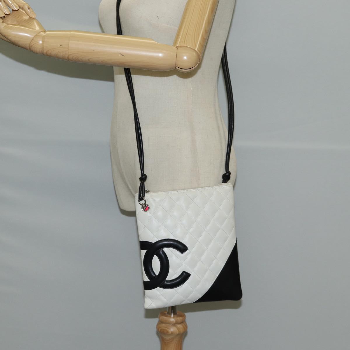 Chanel Cambon, White, Leather, shoulder