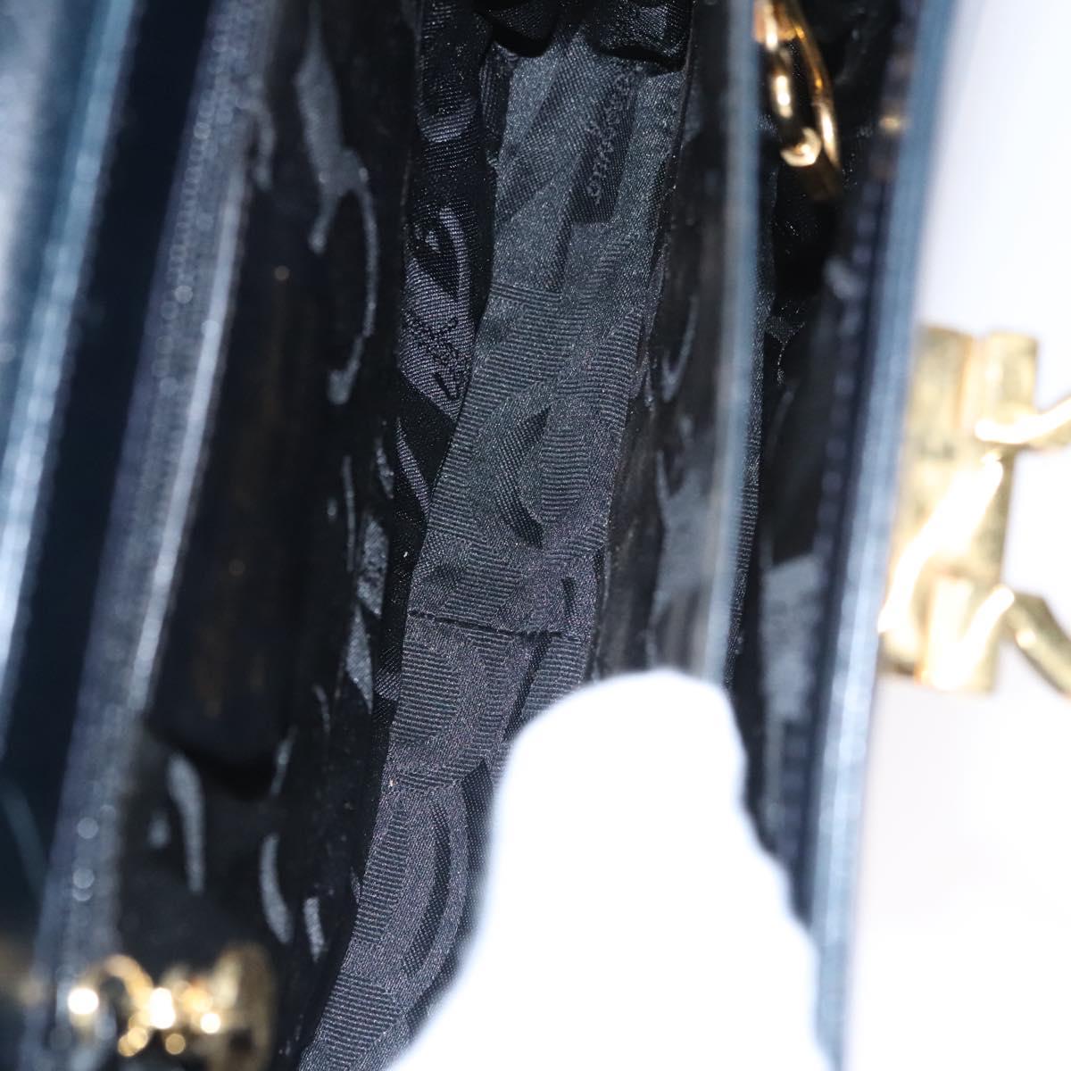 Salvatore Ferragamo Gancini, Black, Leather, handbag