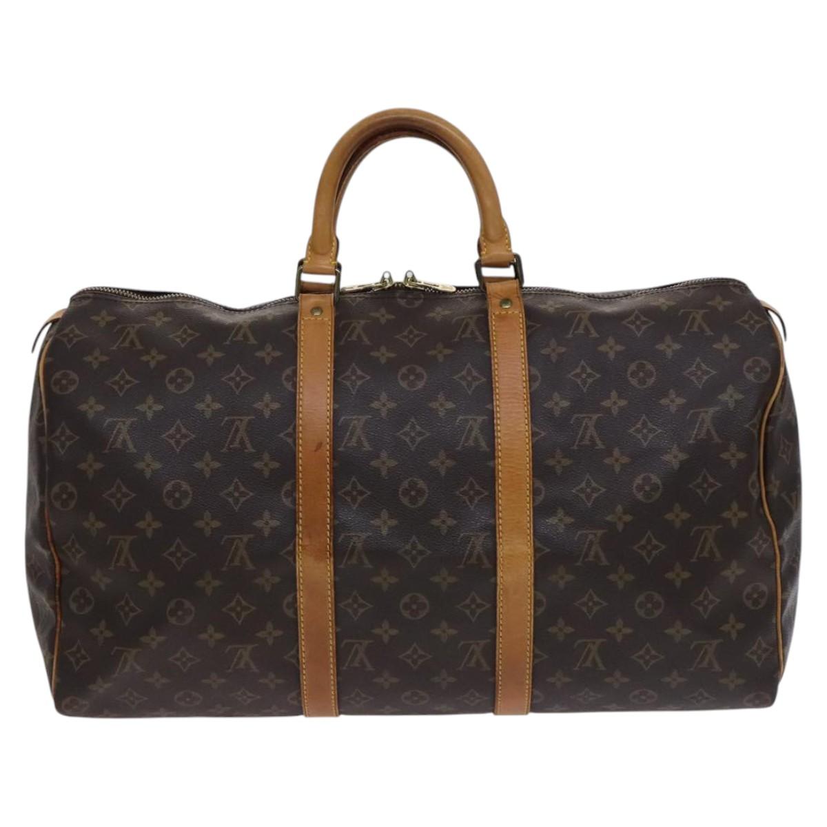 Louis Vuitton Keepall 50, Brown, Canvas, travel