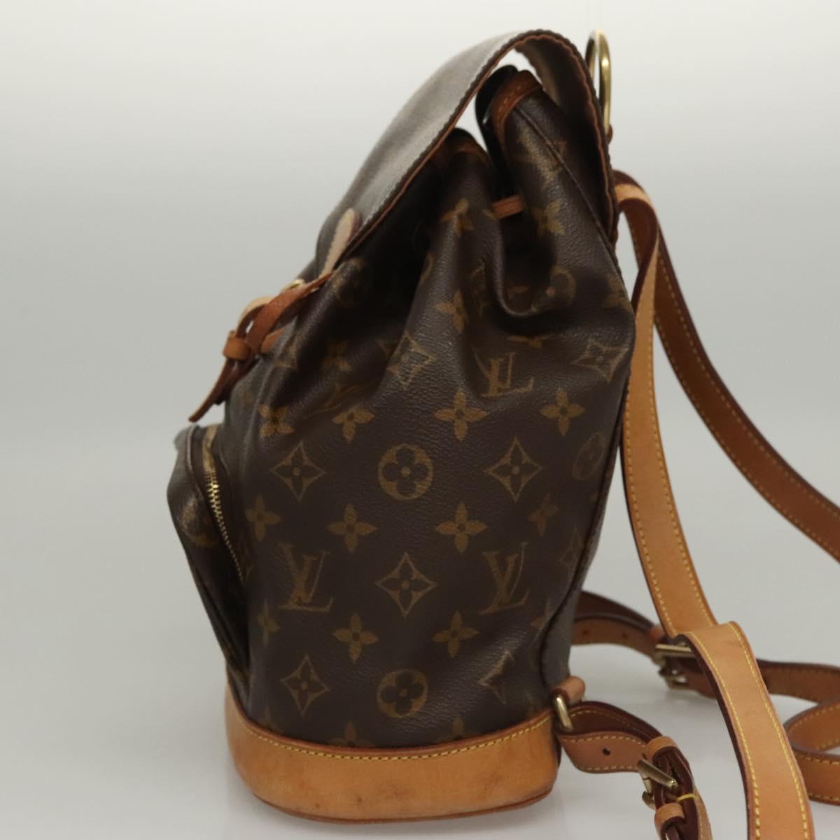Louis Vuitton Montsouris MM, Brown, Canvas, backpack