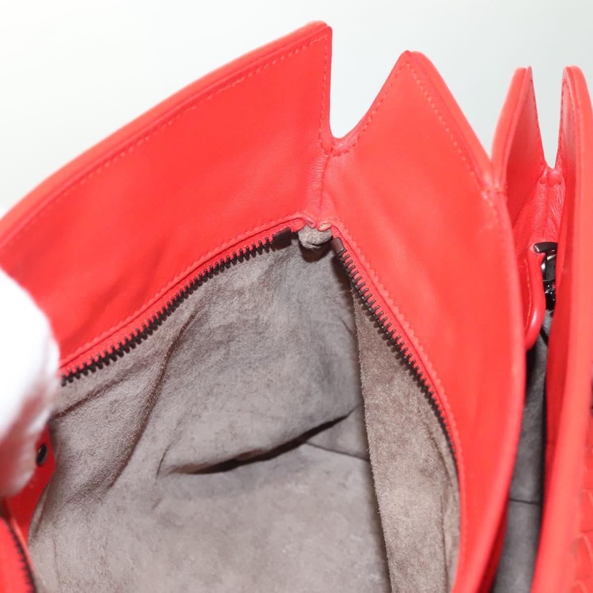 Bottega Veneta Intrecciato, Red, Leather, handbag